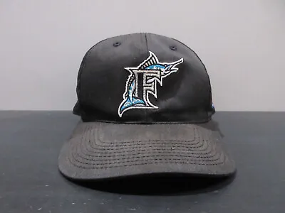 VINTAGE Florida Marlins Hat Cap Snap Back Black Teal MLB Baseball Mens 90s • $15.10