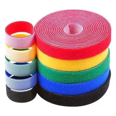 VELCRO Hook And Loop Double Sided Cable Ties Reusable Straps 5m • £6.49