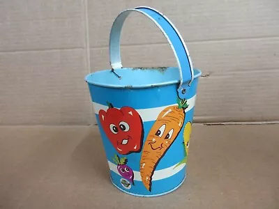 Vintage Ohio Art Vegetables Veggies Tin Pail Sand Bucket    8 • $31.99