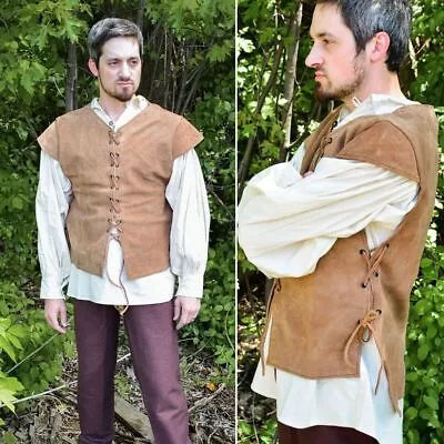 Suede Medieval - Renaissance Jerkin / Vest. Ideal For Re-enactment LARP Costume • £65