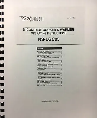 OWNER'S MANUAL  For Zojirushi Micom Rice Cooker & Warmer  NS-LGC05 • $20.15