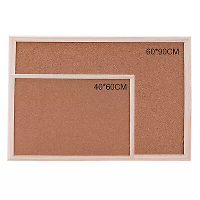 Cork Board Pin Message Notice Board Wooden Frame Office Memo School Pinboard • £8.99