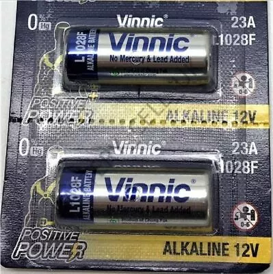 2x 12V L1028 BATTERY VINNIC ALKALINE L1028F L1028 LRV08 23A MN21 A23 EXPIRY 5/26 • £3.79