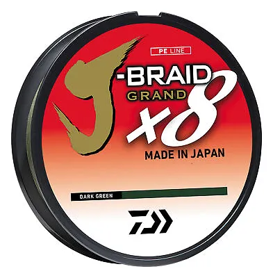 Daiwa J-Braid X8 Grand Braided Line 300 Yards 50 Lbs Tested.014  Diameter • $69.69