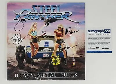Steel Panther Autographed Heavy Metal Rules Blue Vinyl LP #2 (ACOA) • $149.99