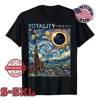 Van Gogh Solar Eclipse Totality Mens Starry Night Painting T-Shirt • $23.59