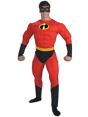 Mr Incredible The Incredibles Deluxe Muscle Superhero Disney Mens Costume XL • £110.34
