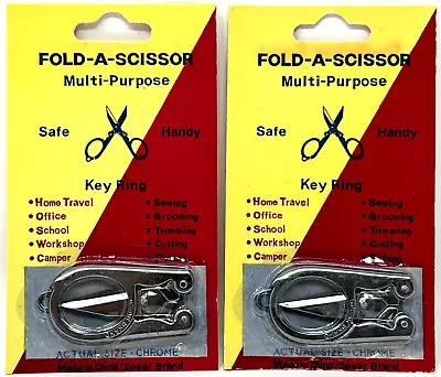 2-Pack Portable Folding Scissors - 3.5  - Metal Sharp Durable Travel Crafts Mini • $7.49