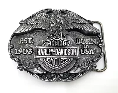 Vintage Harley Davidson Born In The USA Belt Buckle 1987 Rare • $34.99