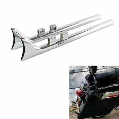 33  Fishtail Slip On Muffler Chrome Exhaust For Harley Touring 1995-2016 Models • $159.99