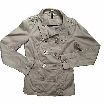 Divided By H&M Woman 8 Tan  Khaki Vintage Jacket Fitted Double-Breasted Buttons • $6.65