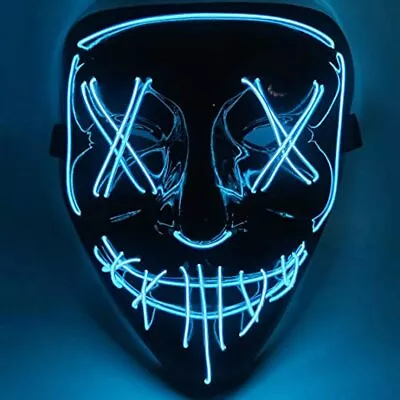 Masque D'Halloween Effrayant - Masque Lumineux à LED Pour Adultes Et Enfants • $25.48