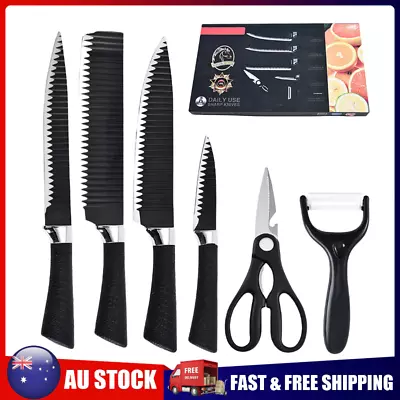 6-Piece Kitchen Knife Set Stainless Steel Blade Nonstick Scissor Gift Box • $20.99