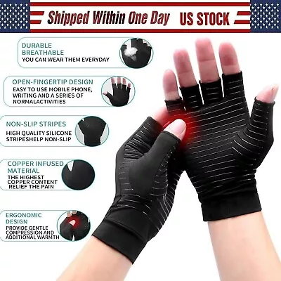 Copper Arthritis Compression Gloves Hand Support Joint Pain Relief USA 1 Pair • $5.49