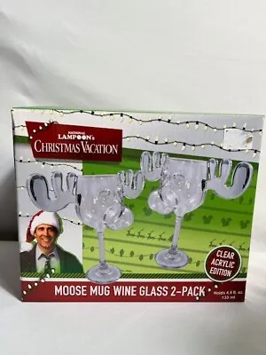 National Lampoon's Christmas Vacation Wine Glass Moose Mug 2 Pack 4.5oz • $37.99