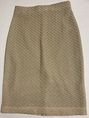ECI NEW YORK NUDE TAN BEIGE STRETCHY PENCIL SKIRT Size Medium Textured Ribbed • $25