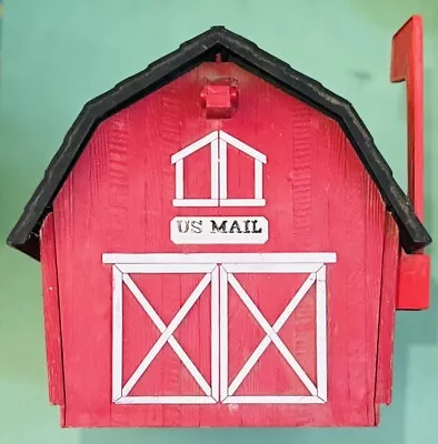 Vintage E-Z U.S. Mail Box By Flambeau Rural Red Barn Shed Mailbox • $99