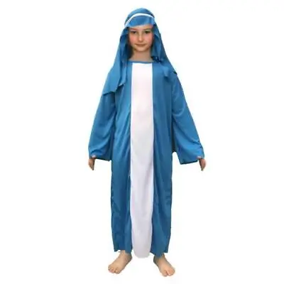 Girls Virgin Mary Costume Nativity Christmas Play Fancy Dress Biblical Outfit • £8.79