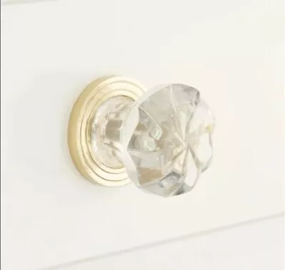 Signature Hardware Amoit Round Glass Cabinet Knob Polished Brass • $20