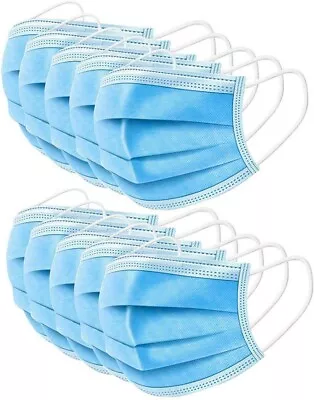 2000 Pcs Blue Disposable 3 Ply  Protective Face Mask Breathable Surgical Masks • £14.99