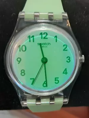 Swatch AG 2019 Mint Green Watch IX49 Translucent Back NEW BATTERY • $39.95