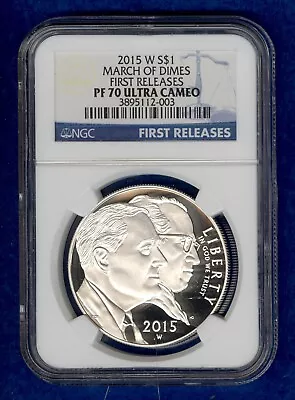 2015-W March Of Dimes Commemorative Silver Dollar NGC PF70 Ultra Cameo • $58.99