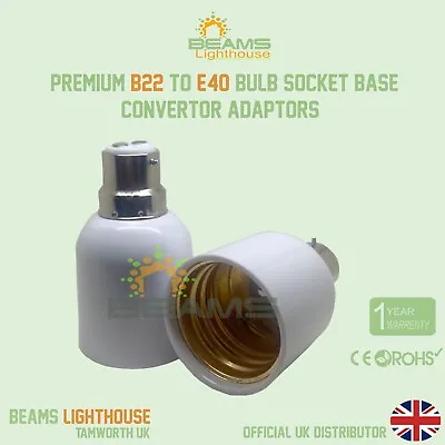 B22 To E40 Goliath LED/ CFL Light Bulb Adapter Convertor Base Holder UK Dispatch • £6.69