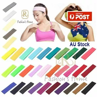 Sports Yoga Gym Stretch Cotton Headband Head Hair Sweatband Unisex  Women Kids • $1.95