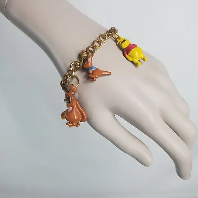 Vintage Disney Winnie The Pooh & Friends Charm Bracelet Tigger Eeyore Roo Piglet • $34.99
