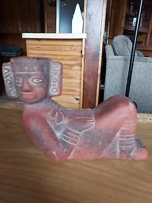 Vintage Mayan Chac Mool Terracotta Rain God Mexican Reclining Folk Art  • $45