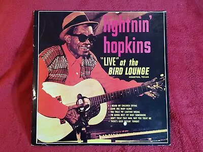 Lightnin' Hopkins ‎– Live At The Bird Lounge - LP/33rpm 1984 Rare Blues Vinyl • £37.47