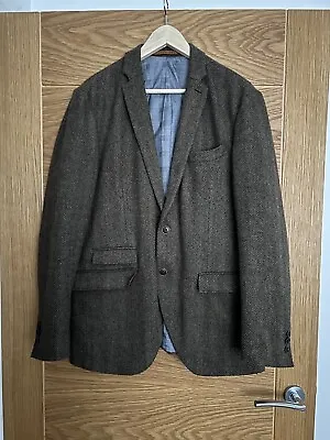 Premium Jack & Jones Wool Blend Brown Tweed Jacket Excellent Condition • £15