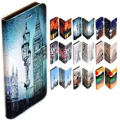 For Samsung Galaxy Series City Landmark Print Wallet Mobile Phone Case Cover #2 • $13.98