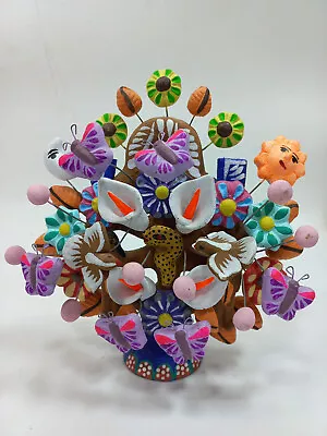 CLAY TREE Of LIFE 100% Handmade Colorful Mexican Folk Art • $49