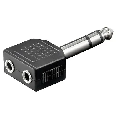 £4.91 • Buy Stereo Adapter Splitter 2 Jack Socket Clutch 3,5mm 1 Jack 6,3mm