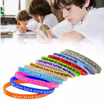 12Pcs/Set Multiplication Tables Silicone Bracelet Learn Math Education For _MF • $4.94