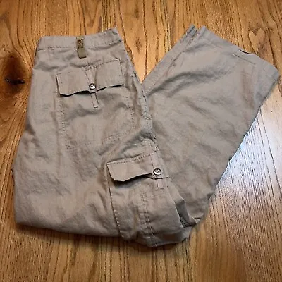 Vintage Y2K Sean John Men’s Baggy Cargo Pants Wide Leg Linen Khaki 38x30 • $50