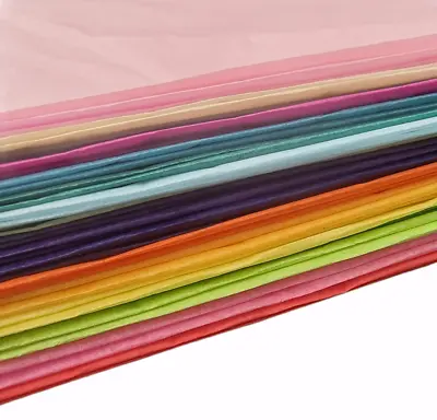 20 Large Mixed Coloured Tissue Paper Sheets Pack Create Arts Crafts Wrap 70X50cm • £3.19