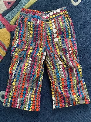 Hanna Andersson Girls Size 80 Insulated Snow Ski Pants Bright Colorful Dots EUC • $19.97