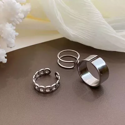 3Pcs/set Round Ring Resizable Opening Fashion Design Women Accessories Ring Gift • $0.79