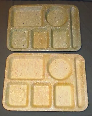 Silite Syscoware Syw Speckled Cafeteria Lunch Divided Melmac 2 School Food Trays • $10.95