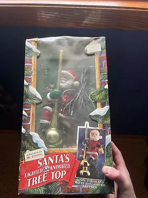 1994 Mr. Christmas Santa Claus Lighted Animated Tree Top Topper 14  Box Vintage • $49.99