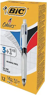 Bic 4 Colours Ballpoint Pen And Mechanical Pencil Box Of 12 • $35.19