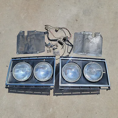 Volvo 240 Quad Round Headlight Set Nice USA Rare 242 244 245 Headlights Turbo GL • $800