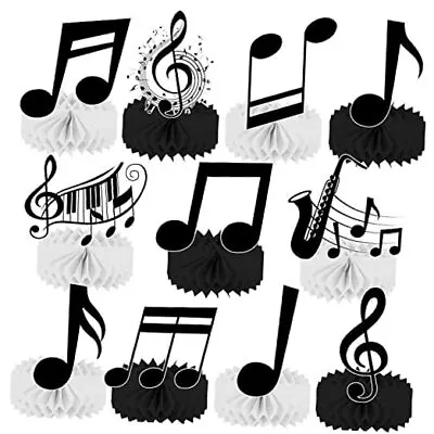 Musical Notes Party Table Decorations 11Pcs Music Party Honeycomb Centerpieces  • $30.57