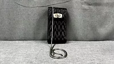 Miu Miu Cell Phone Holder Bag In Black Matelassé Leather Free Shipping • $137.75