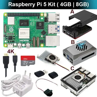 Raspberry Pi 5 Kit 4G 8G RAM BCM2712 Python 5B 4Kp60 PCIe 2.0 RTC Optional Metal • $226.23