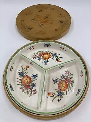 Vintage Japan Moriyama Mori-Machi Hand Painted Divided Plate And Original Box • $49.50