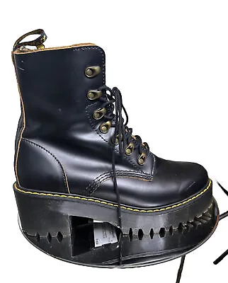 Dr. Martens Air Wrap Black Lace Up Platform Boots Size 8 • $160