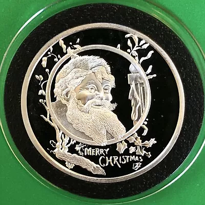 Merry Christmas Seasons Greetings Holiday Proof Coin 1 Troy Oz .999 Fine Round • $45